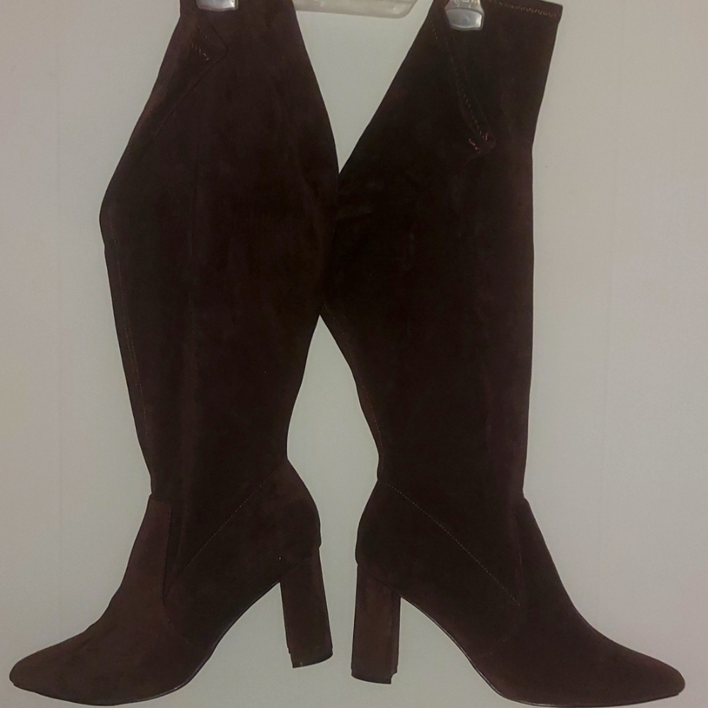 Size 13 Faux Suede Over-the-Knee Boots (Wide)